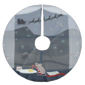 Weihnachtslandschaft Polyester Weihnachtsbaumdecke (Vorderseite)