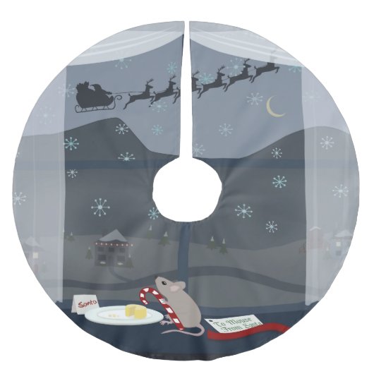 Weihnachtslandschaft Polyester Weihnachtsbaumdecke (Vorderseite)