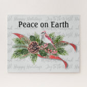 Weihnachtslandschaft | Roter Kardinal Puzzle (Horizontal)