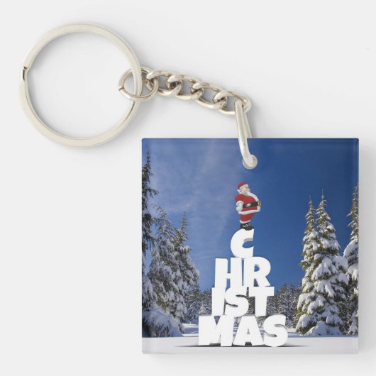 Weihnachtslandschaft Schlüsselanhänger (Vorderseite)