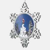 Weihnachtslandschaft Schneeflocken Zinn-Ornament (Rechts)