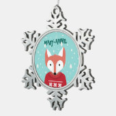 Weihnachtslandschaft Schneeflocken Zinn-Ornament (Rechts)