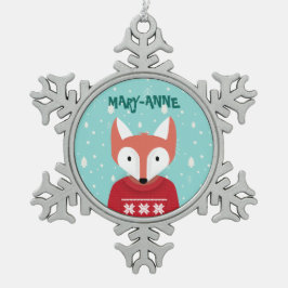 Weihnachtslandschaft Schneeflocken Zinn-Ornament