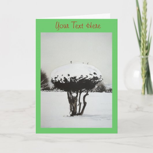 Weihnachtslandschaft - Schneekunst Feiertagskarte (Vorderseite)