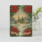 Weihnachtslandschaft Weihnachtszeit-Blume Feiertagskarte (Stehend Vorderseite)