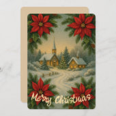 Weihnachtslandschaft Weihnachtszeit-Blume Feiertagskarte (Vorne/Hinten)
