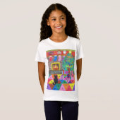 Weihnachtslandschaft Zeichnend T-Shirt (Vorne ganz)