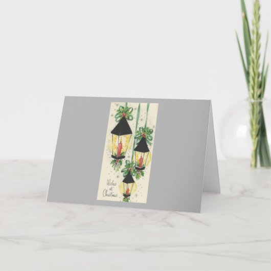 Weihnachtslanterns Feiertagskarte (Vorderseite)