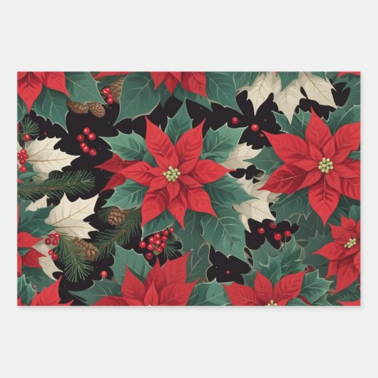 Weihnachtsläppchen, Rote Berries, Feuerwehrzweige Geschenkpapier Set (Vorderseite 2)