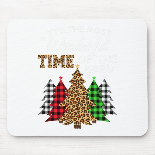 Weihnachtslatte Leopard Karierten Weihnachtsbaum F Mousepad (Vorne)