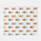 Weihnachtslatte Ogee Snowflake Muster Fleecedecke (Vorderseite (Horizontal))