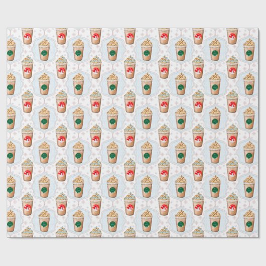 Weihnachtslatte Ogee Snowflake Muster Geschenkpapier (Flach)