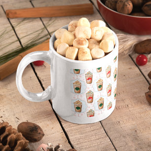 Weihnachtslatte Ogee Snowflake Muster Kaffeetasse