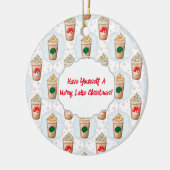 Weihnachtslatte Ogee Snowflake Muster Keramik Ornament (Links)