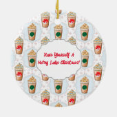 Weihnachtslatte Ogee Snowflake Muster Keramik Ornament (Hinten)