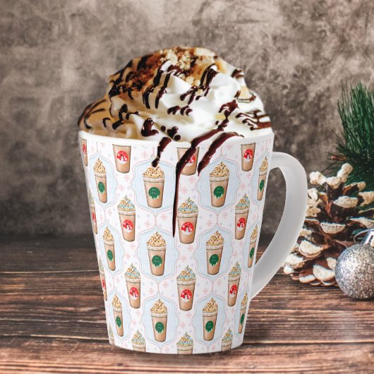 Weihnachtslatte Ogee Snowflake Muster Milchtasse