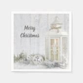 Weihnachtslattern mit Ornamenten Serviette (Vorderseite)