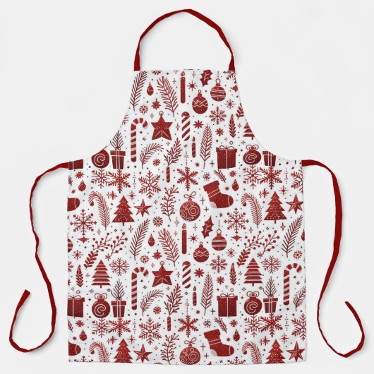 Weihnachtslatz weiß rot schürze (Vorderseite)