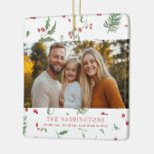 Weihnachtslaub-Foto Keramikornament (Links)