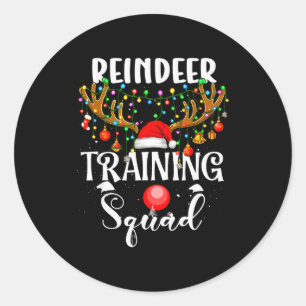 Weihnachtslauf-Rentier-Läufer-Trainingsgruppe T Runder Aufkleber