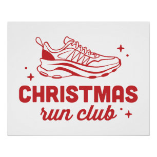 Weihnachtslaufclub-Laufen vintage rot ästhetisch Poster