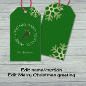 Weihnachtsläufer-Sondertext grün Geschenkanhänger