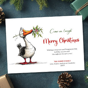 Weihnachtslaune Gans Cartoon Lustige Grußkarte Feiertagskarte