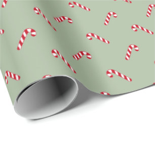 Weihnachtslaurel niedliches Zuckerrohrmuster Geschenkpapier