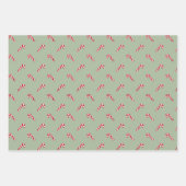 Weihnachtslaurel niedliches Zuckerrohrmuster Geschenkpapier Set (Vorderseite 3)