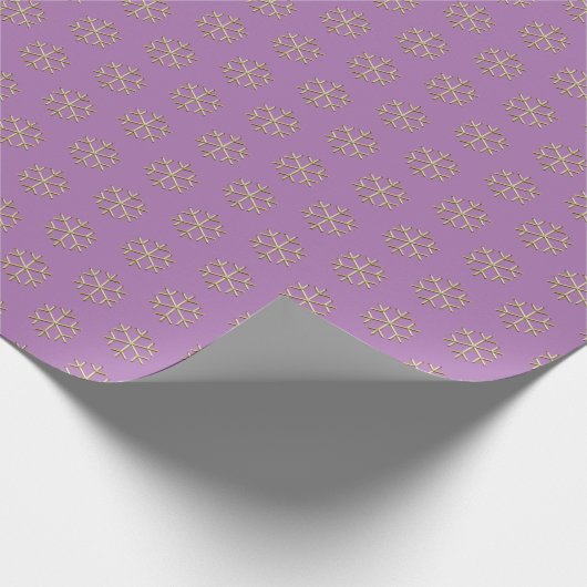 Weihnachtslavendel-Schneeflocken-Muster elegant Geschenkpapier (Ecke)