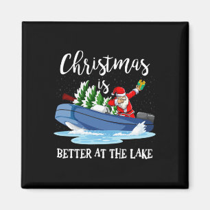 Weihnachtsleben ist besser am See Boot Liebhaber B Magnet