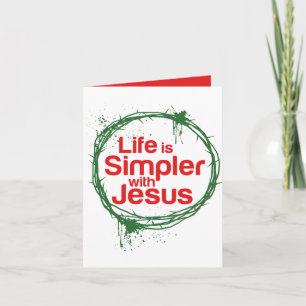 Weihnachtsleben ist einfacher mit Jesus Feiertagskarte