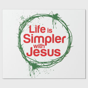 Weihnachtsleben ist einfacher mit Jesus Geschenkpapier