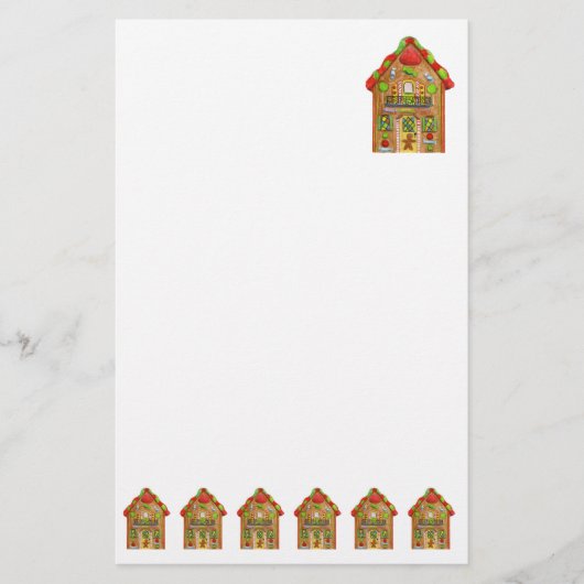 Weihnachtslebkuchen-Haus-Briefpapier Briefpapier (Vorderseite)