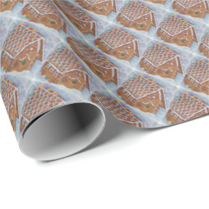 Weihnachtslebkuchen-Haus Geschenkpapier