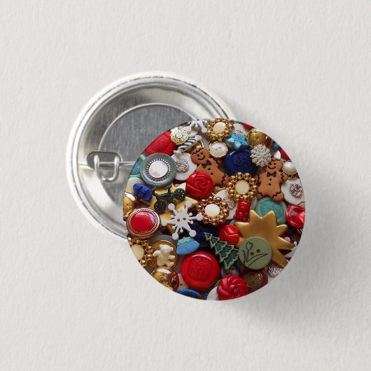 Weihnachtslebkuchen-Mann-Knöpfe Button (Vorne & Hinten)