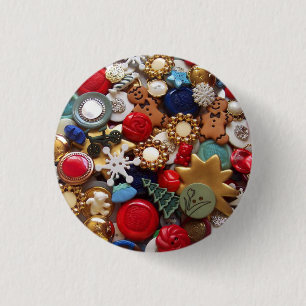 Weihnachtslebkuchen-Mann-Knöpfe Button