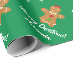 Weihnachtslebkuchen-Mann-Packpapier Geschenkpapier
