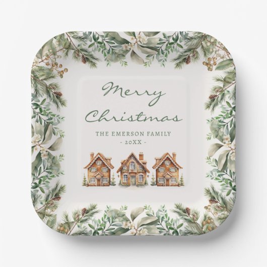 Weihnachtslebkuchen Pappteller (Vorderseite)