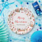 Weihnachtslebkuchen Rot Frohe Weihnachten Pappteller (Party)