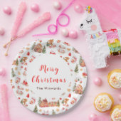 Weihnachtslebkuchen Rot Frohe Weihnachten Pappteller (Party)
