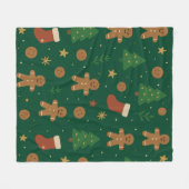 Weihnachtslebkuchen-Spaß Fleecedecke (Vorderseite (Horizontal))