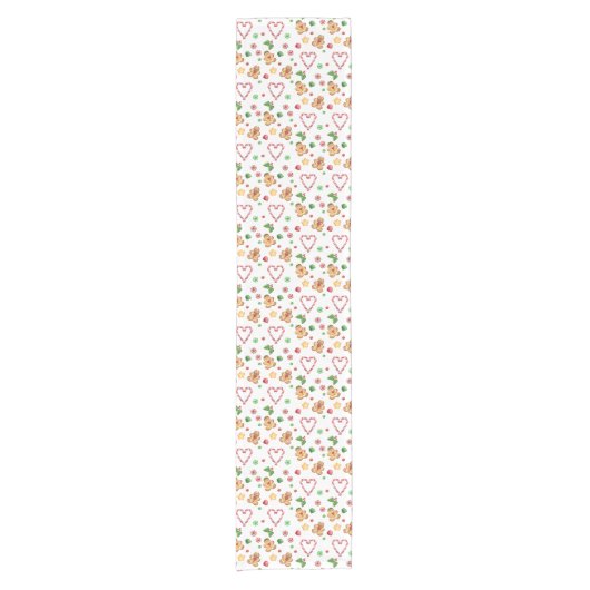 Weihnachtslebkuchen-Süßigkeits-Tabellen-Läufer Kurzer Tischläufer (Vorderseite)