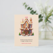 Weihnachtslebkuchenhäuschen Postkarte (Stehend Vorderseite)