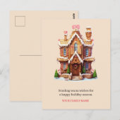 Weihnachtslebkuchenhäuschen Postkarte (Vorne/Hinten)