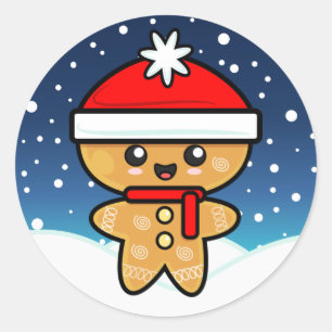 Weihnachtslebkuchenmann Runder Aufkleber