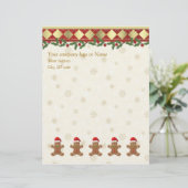 Weihnachtslebkuchensankt-Plätzchen Briefkopf (Stehend Vorderseite)