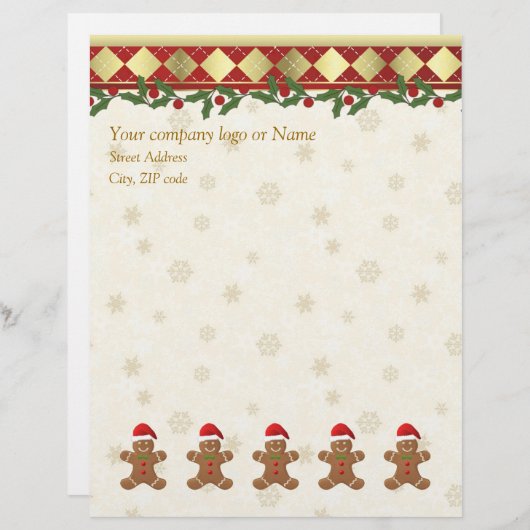 Weihnachtslebkuchensankt-Plätzchen Briefkopf (Vorne/Hinten)