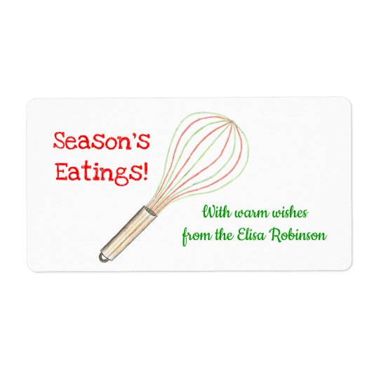 WeihnachtsLeckerei-Aufkleber/Backen-Aufkleber (Vorne)