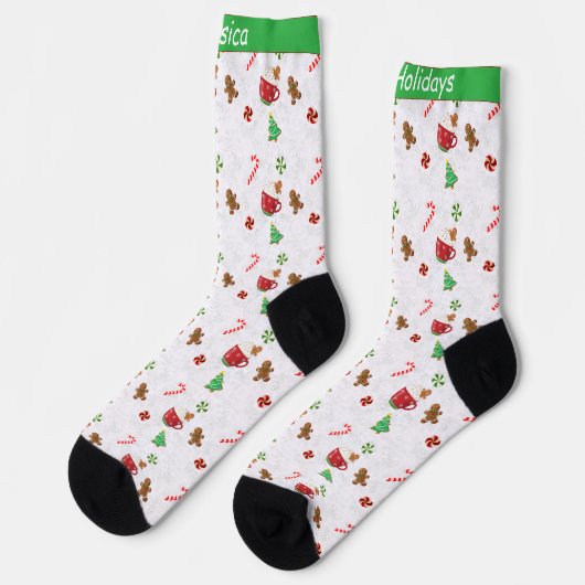 Weihnachtsleckereien anpassbar socken (Linkes Detail)